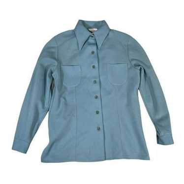 Jantzen Womens Shirt Jacket Blue Pockets Pointed … - image 1