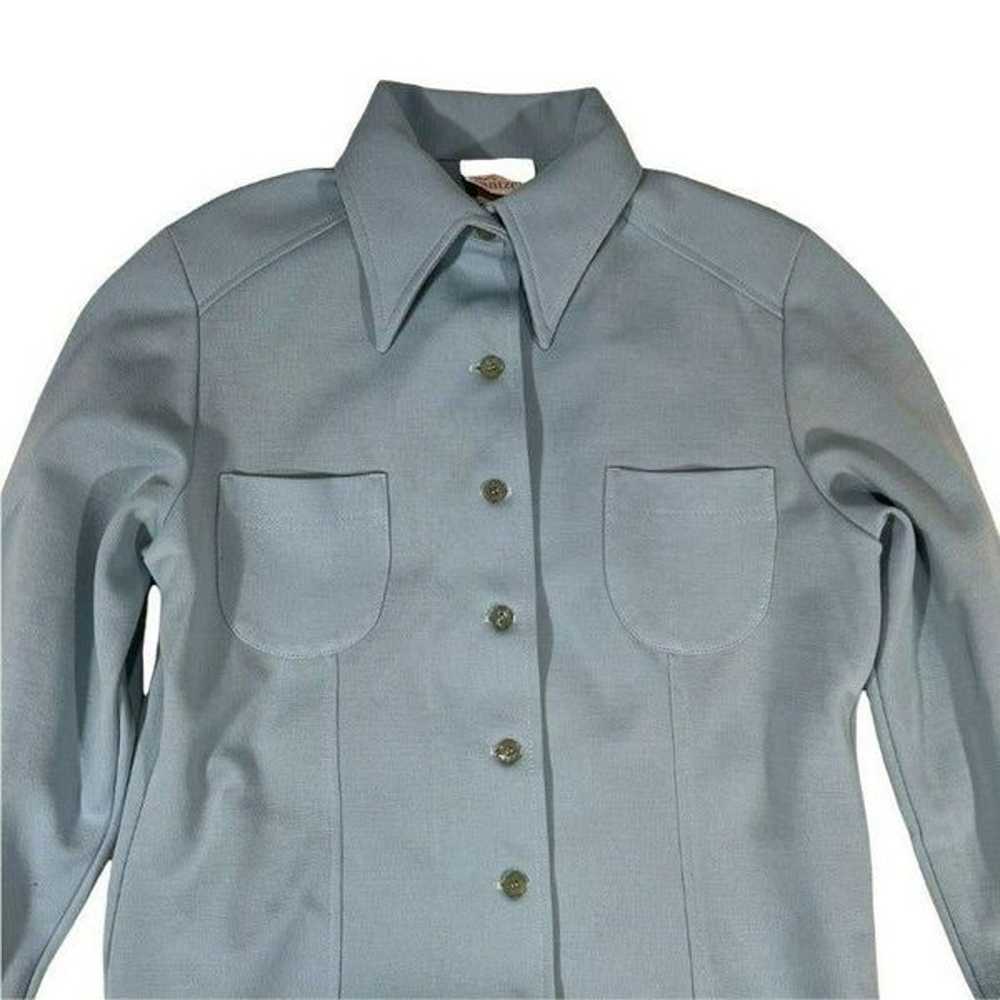 Jantzen Womens Shirt Jacket Blue Pockets Pointed … - image 7