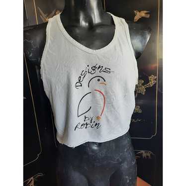 Vintage Tank Top Vintage Designs by Robin Bird Wh… - image 1