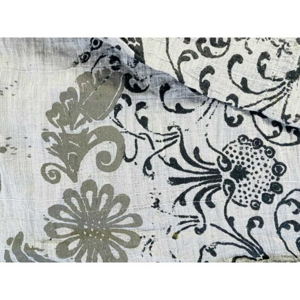 Vintage Womens XL Linen Floral Flowers Print Butt… - image 4