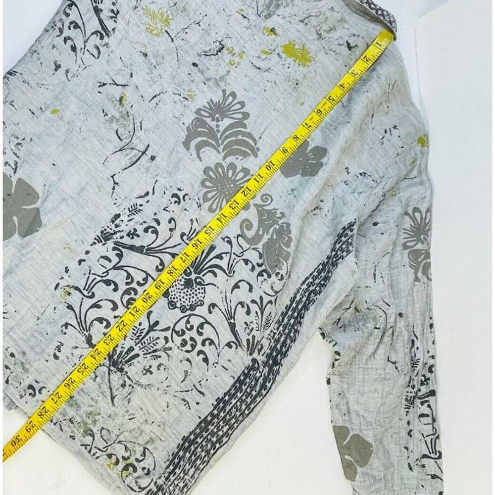 Vintage Womens XL Linen Floral Flowers Print Butt… - image 7