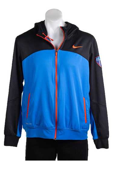 Nike Women Activewear Track Jackets LG Blue Polyes