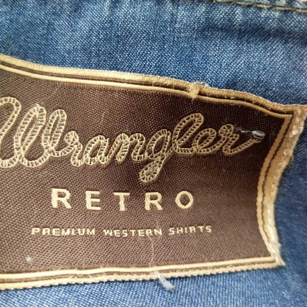 Vintage Wranglers Western Denim Shirt zize Xl - image 5