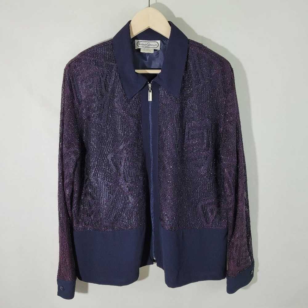 Saint Germain Paris Plum Full-Zip Top XL - image 1