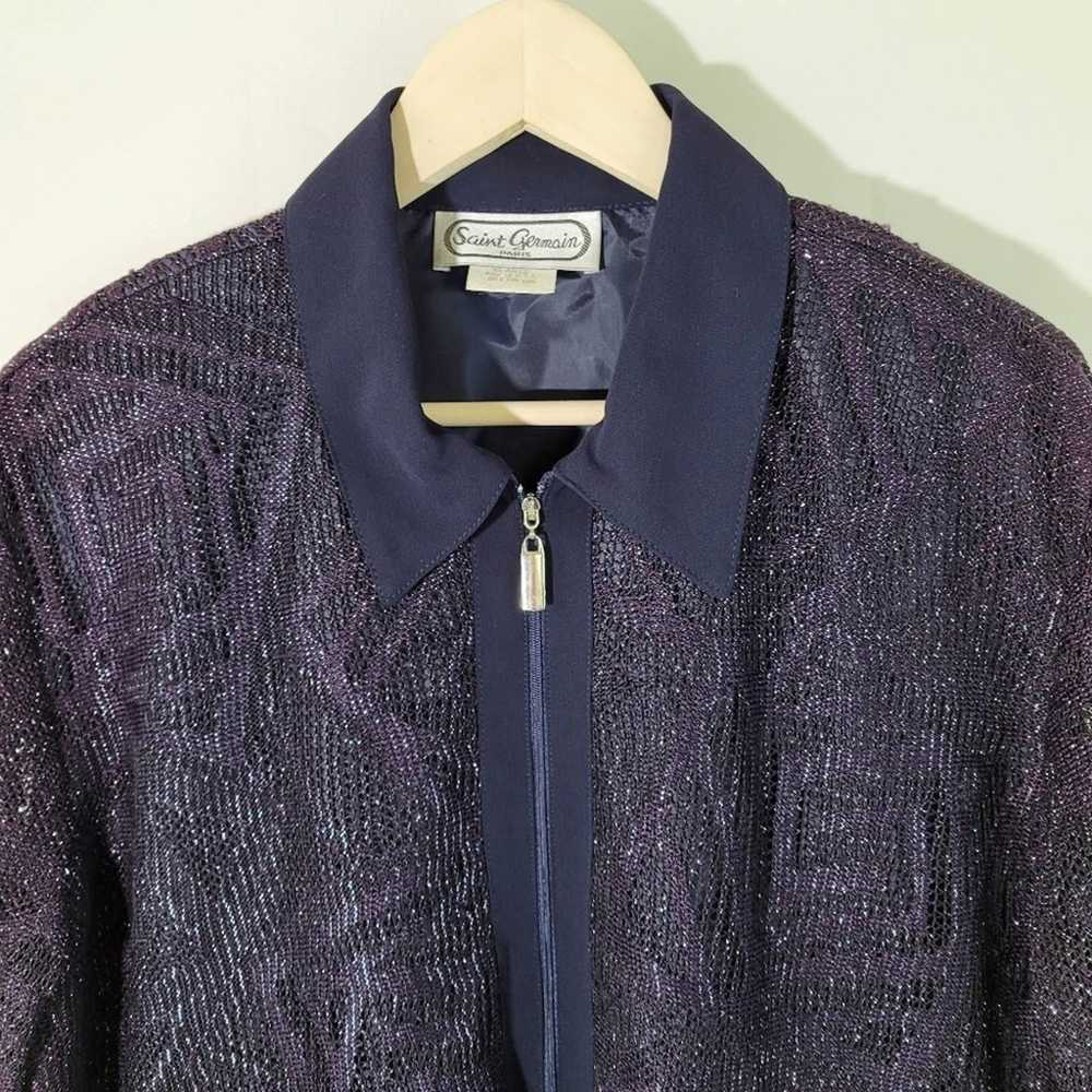 Saint Germain Paris Plum Full-Zip Top XL - image 2