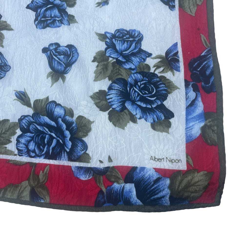 Albert Nipon Vintage 100% Silk Floral Scarf - image 5