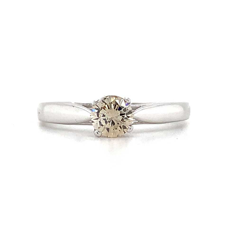 The Zales Platinum Champagne Round .5CT Solitaire… - image 1