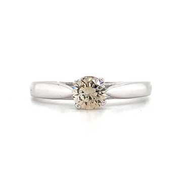 The Zales Platinum Champagne Round .5CT Solitaire… - image 1