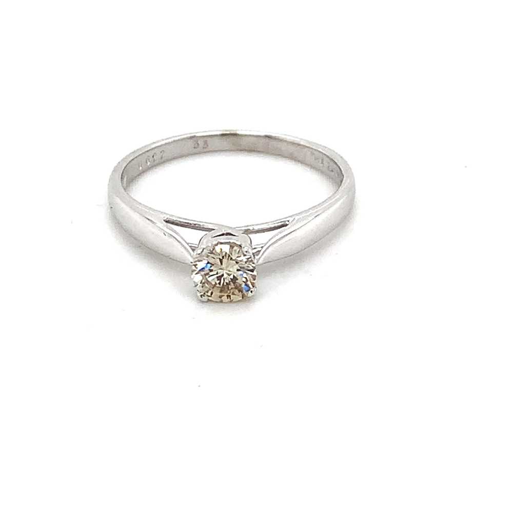 The Zales Platinum Champagne Round .5CT Solitaire… - image 2