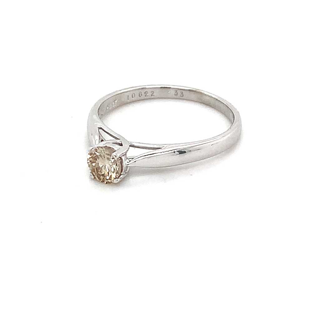 The Zales Platinum Champagne Round .5CT Solitaire… - image 3