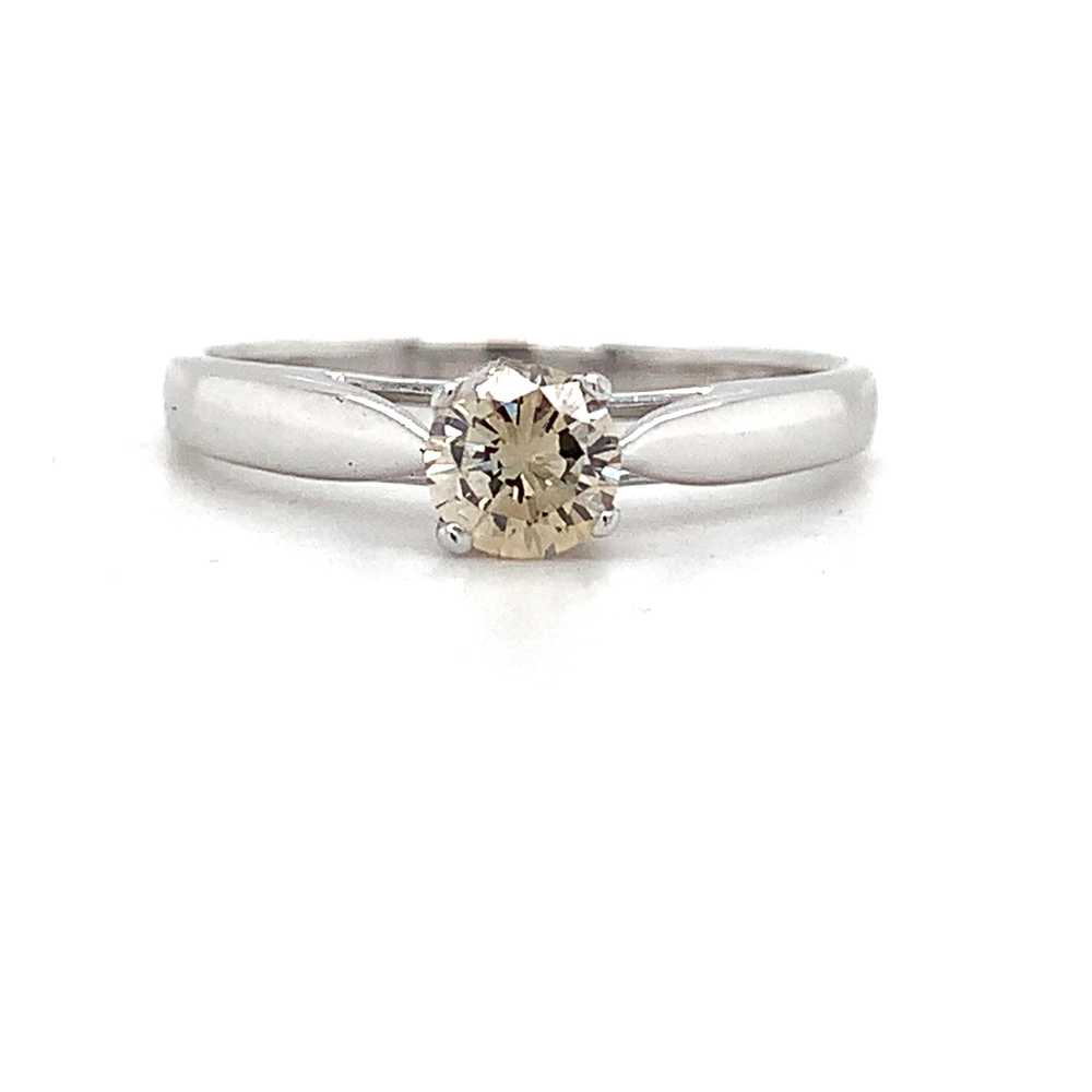 The Zales Platinum Champagne Round .5CT Solitaire… - image 9