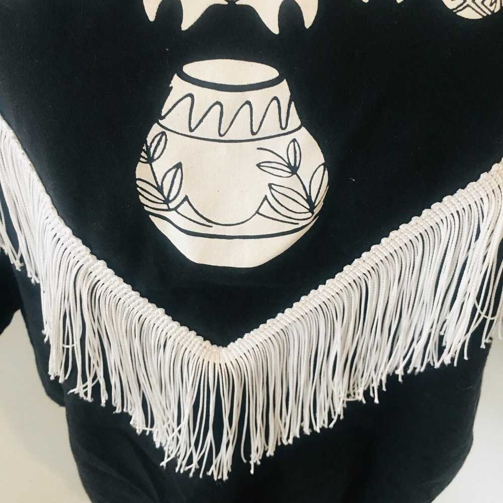 HAZELWOOD Vintage 80s Black Southwest White Fring… - image 6