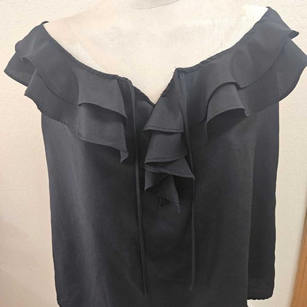 SIZE XXL MOSSIMO Black Ruffle Sleeveless Blouse I… - image 1