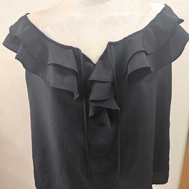 SIZE XXL MOSSIMO Black Ruffle Sleeveless Blouse I… - image 1