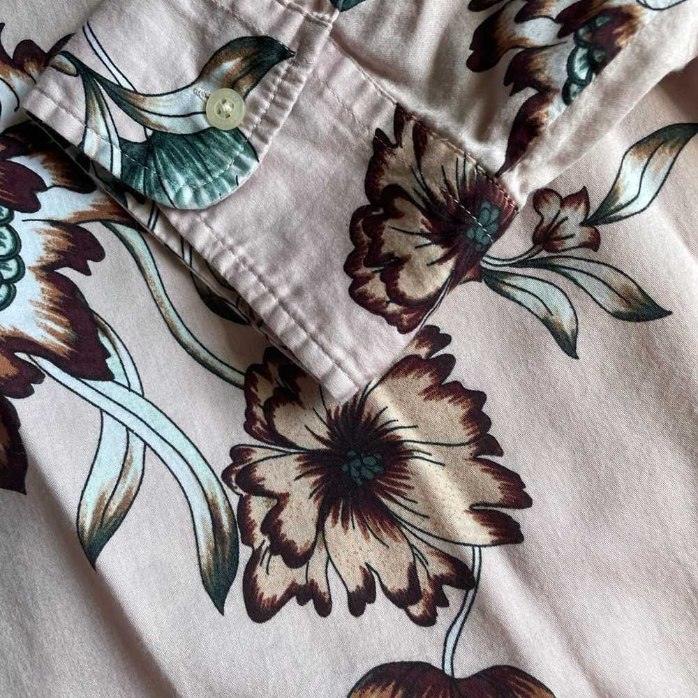 Ralph Lauren pink/brown floral buttton up blouse … - image 3