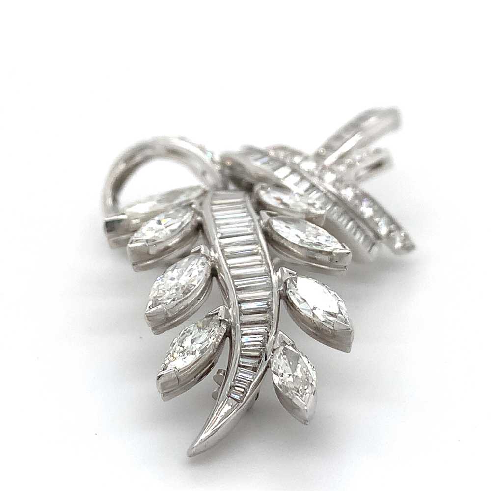 Vintage Platinum Marquise Baguette & Round Diamon… - image 2