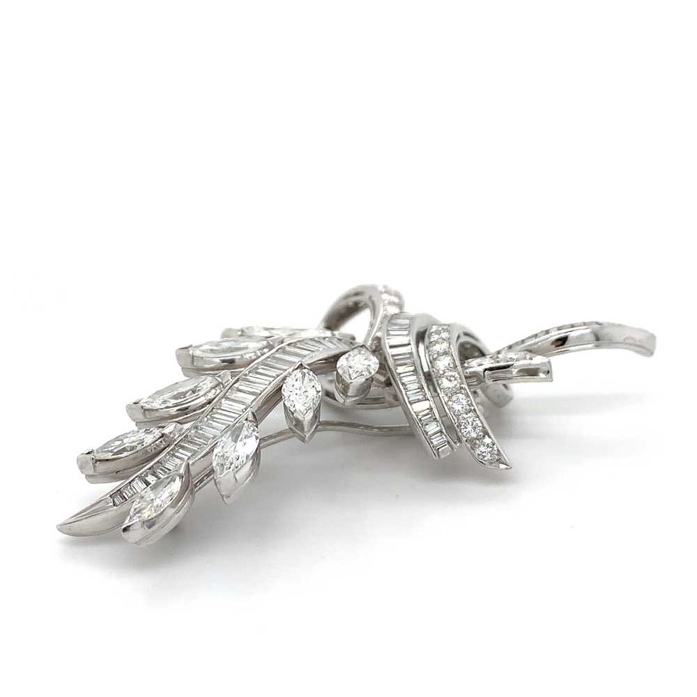 Vintage Platinum Marquise Baguette & Round Diamon… - image 3