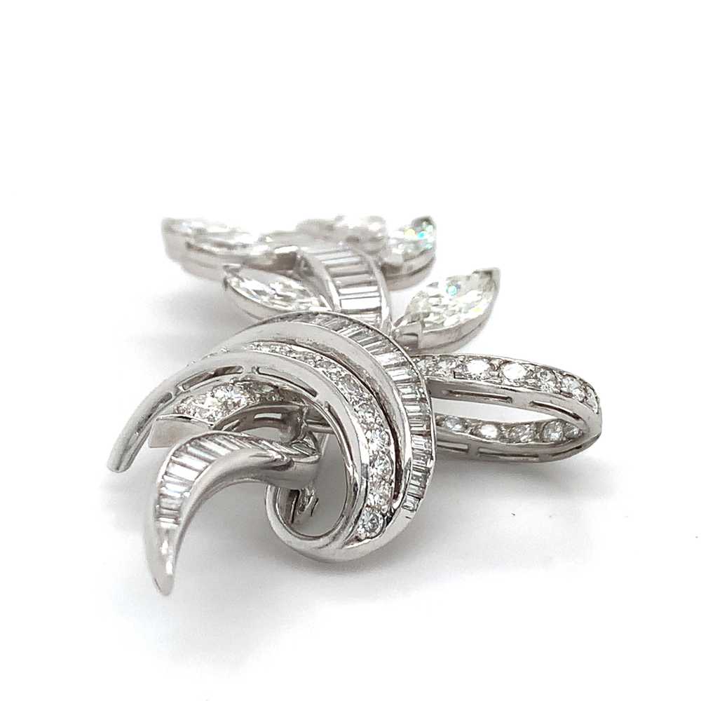 Vintage Platinum Marquise Baguette & Round Diamon… - image 6