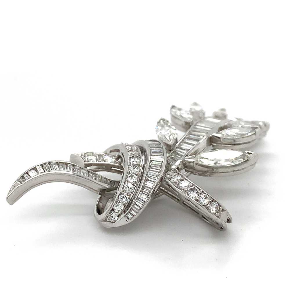 Vintage Platinum Marquise Baguette & Round Diamon… - image 7