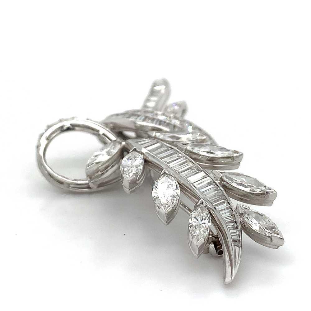 Vintage Platinum Marquise Baguette & Round Diamon… - image 9