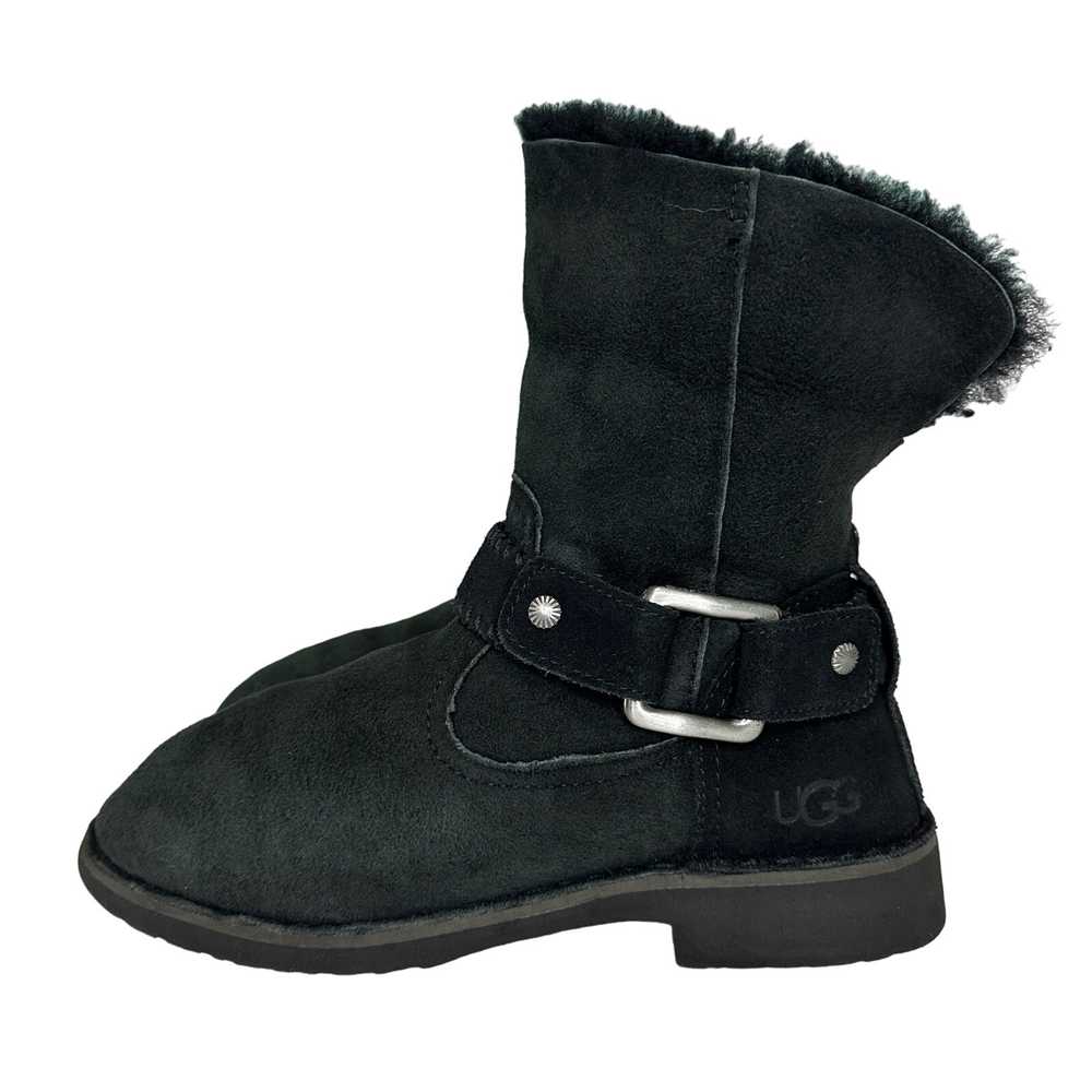 UGG Cedric Biker Moto Boots Black Suede Water Res… - image 2