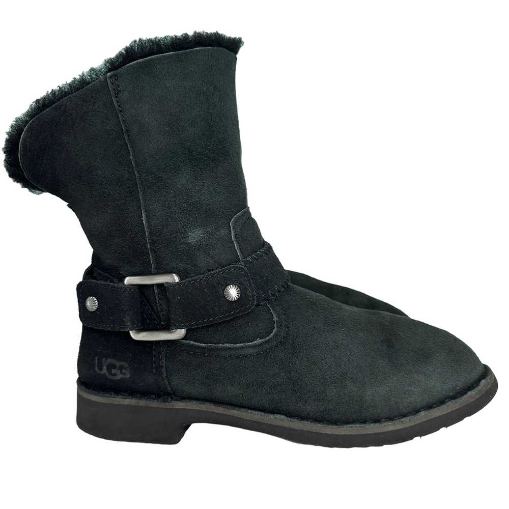 UGG Cedric Biker Moto Boots Black Suede Water Res… - image 3