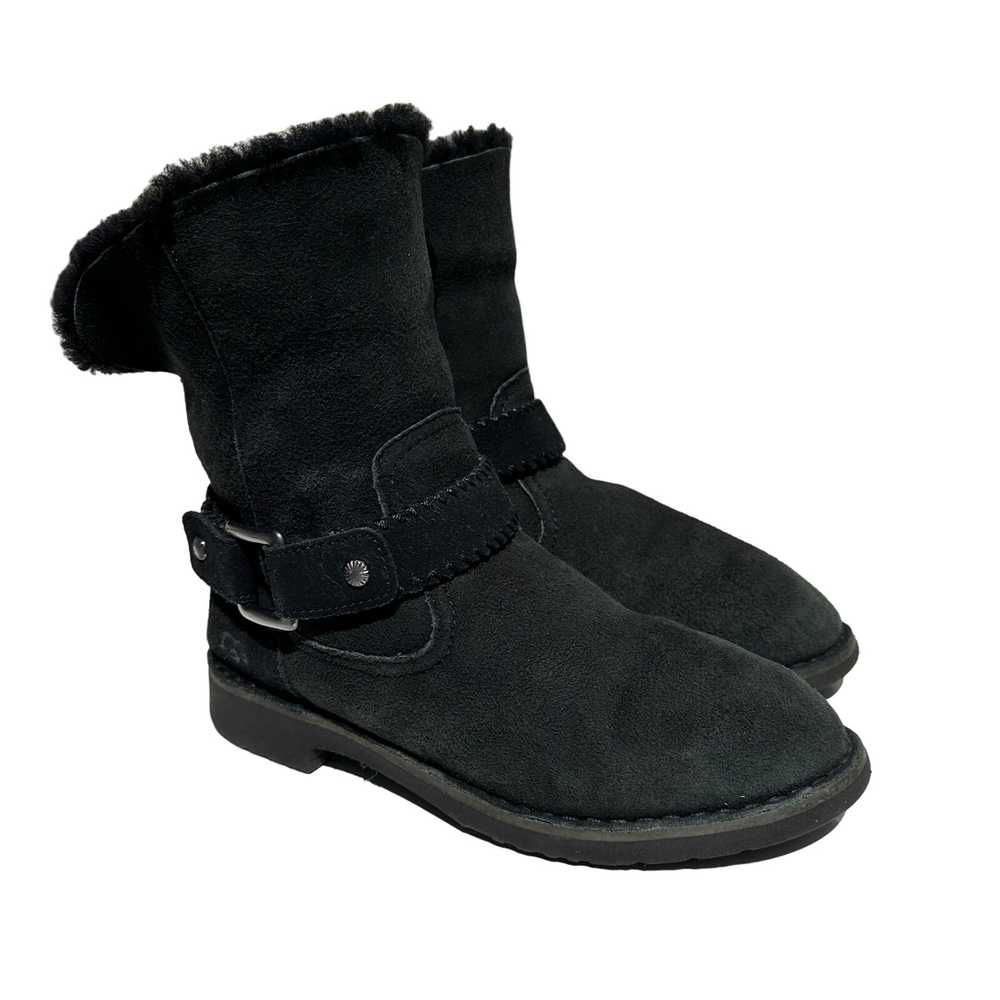 UGG Cedric Biker Moto Boots Black Suede Water Res… - image 4