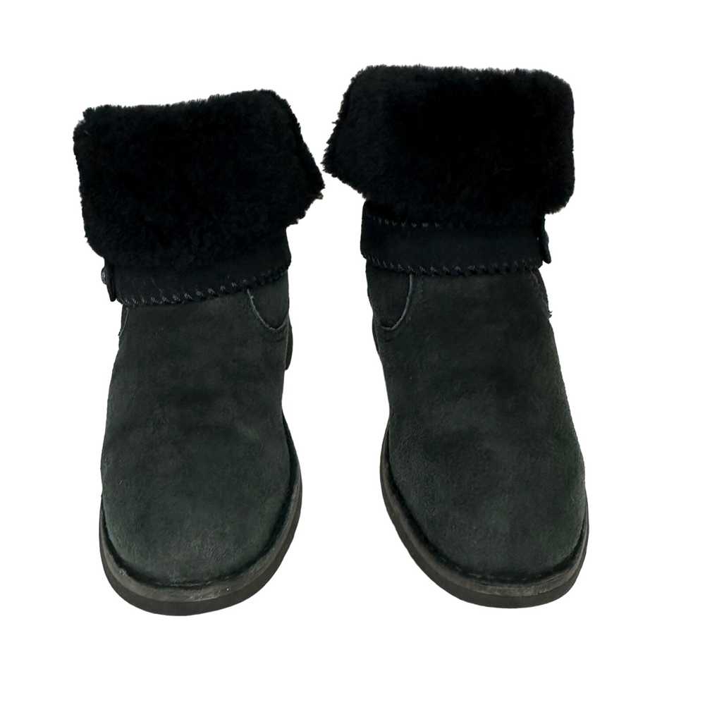 UGG Cedric Biker Moto Boots Black Suede Water Res… - image 5