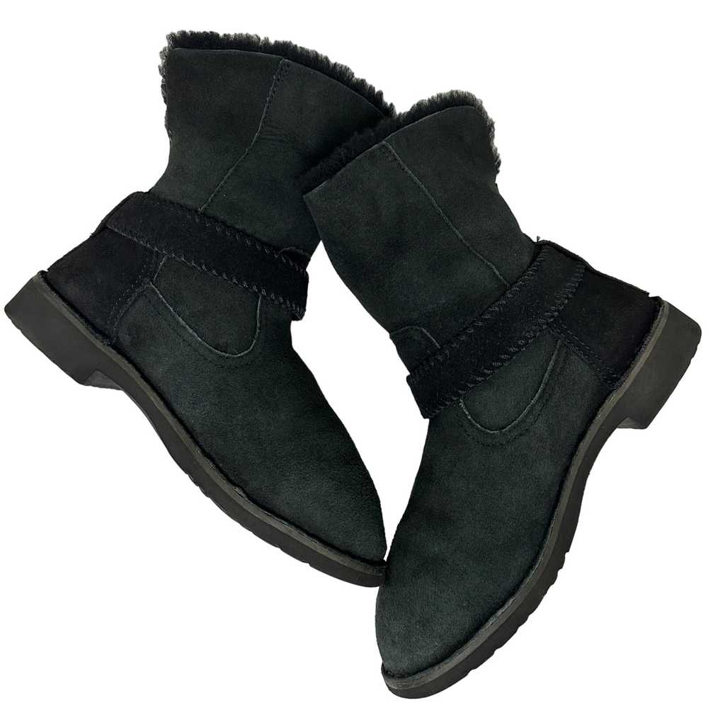 UGG Cedric Biker Moto Boots Black Suede Water Res… - image 7