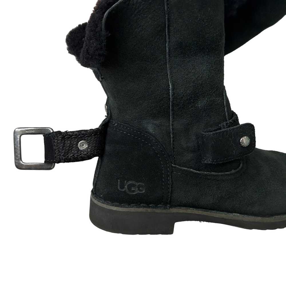 UGG Cedric Biker Moto Boots Black Suede Water Res… - image 8