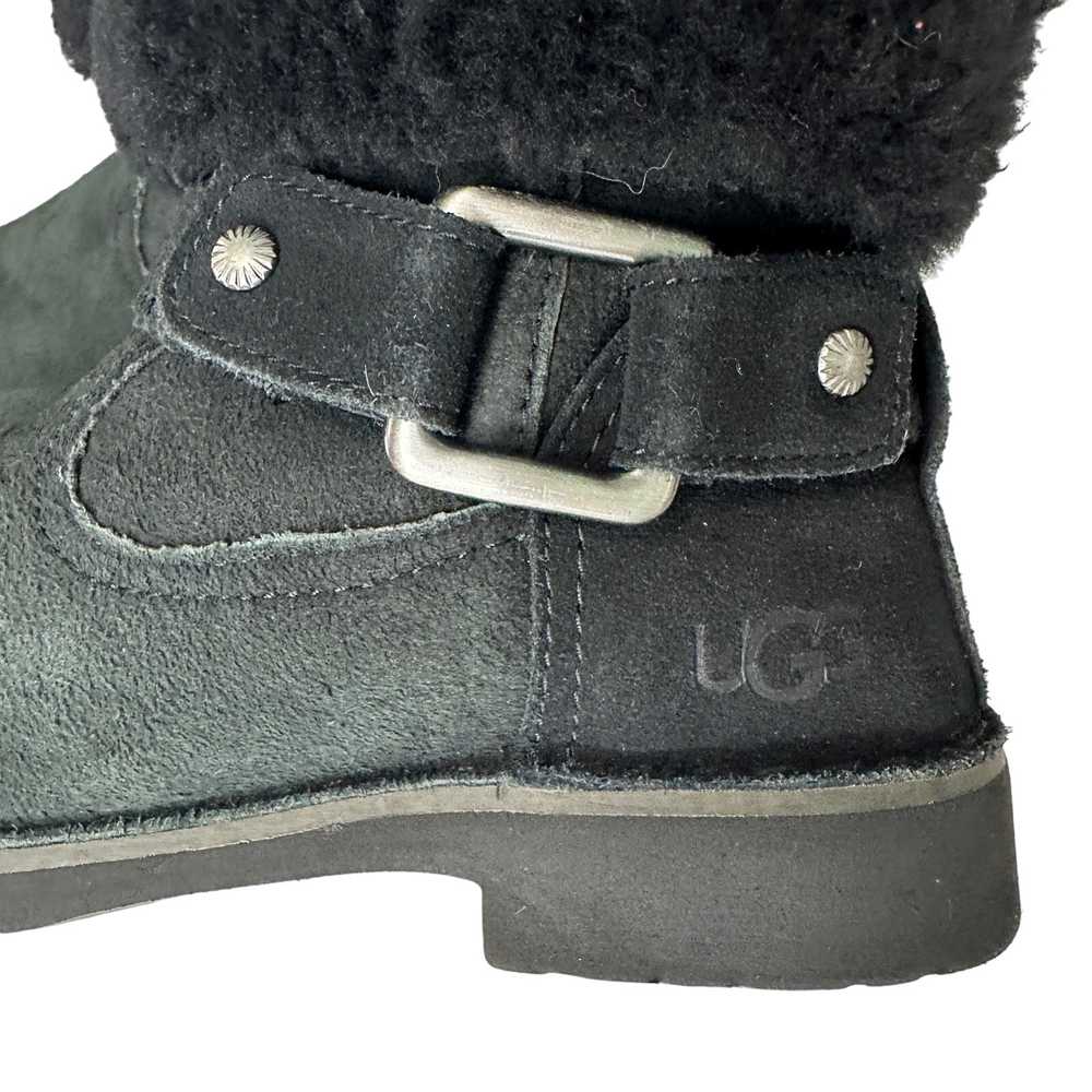 UGG Cedric Biker Moto Boots Black Suede Water Res… - image 9