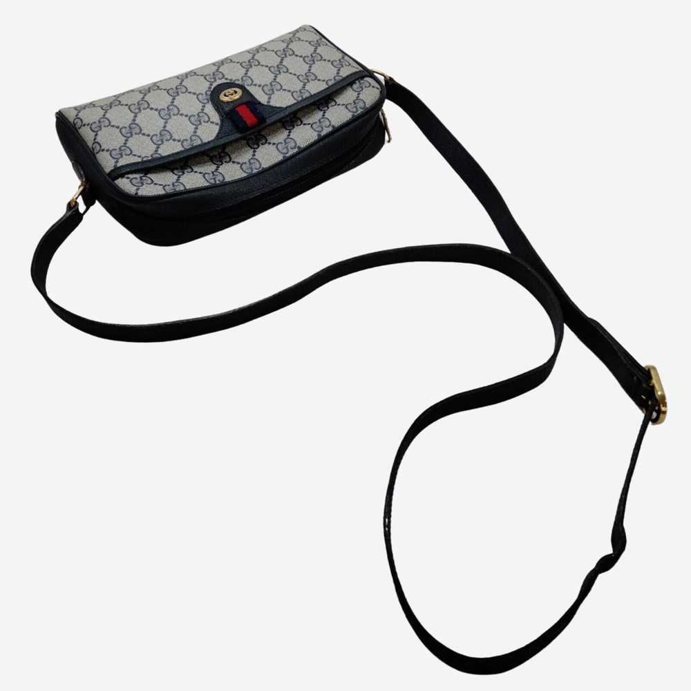 Gucci Navy Monogram Vintage Sherry Line Crossbody… - image 6