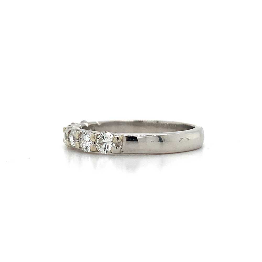 14K White Gold Round White Diamond Half Eternity … - image 4