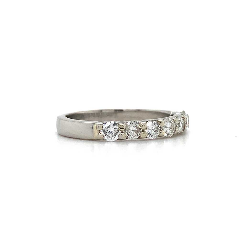 14K White Gold Round White Diamond Half Eternity … - image 8