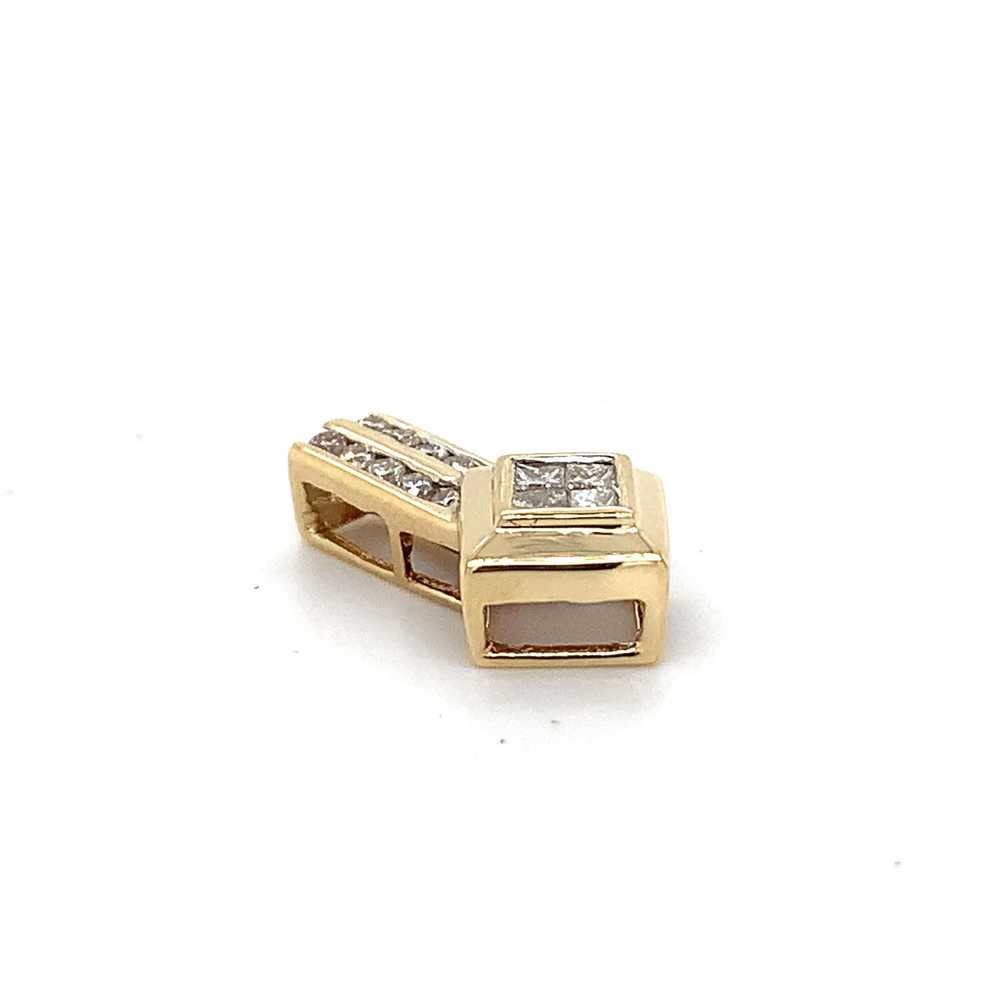 14k Yellow Gold Princess Cut Diamonds Center W/ R… - image 2