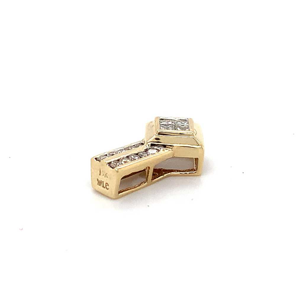 14k Yellow Gold Princess Cut Diamonds Center W/ R… - image 4