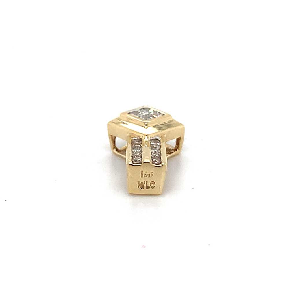 14k Yellow Gold Princess Cut Diamonds Center W/ R… - image 5