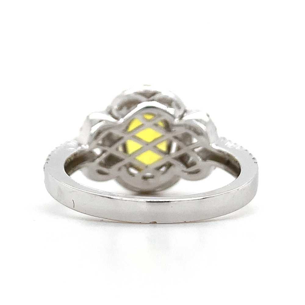 14k White Gold Oval Yellow Sapphire W/ Round Diam… - image 5