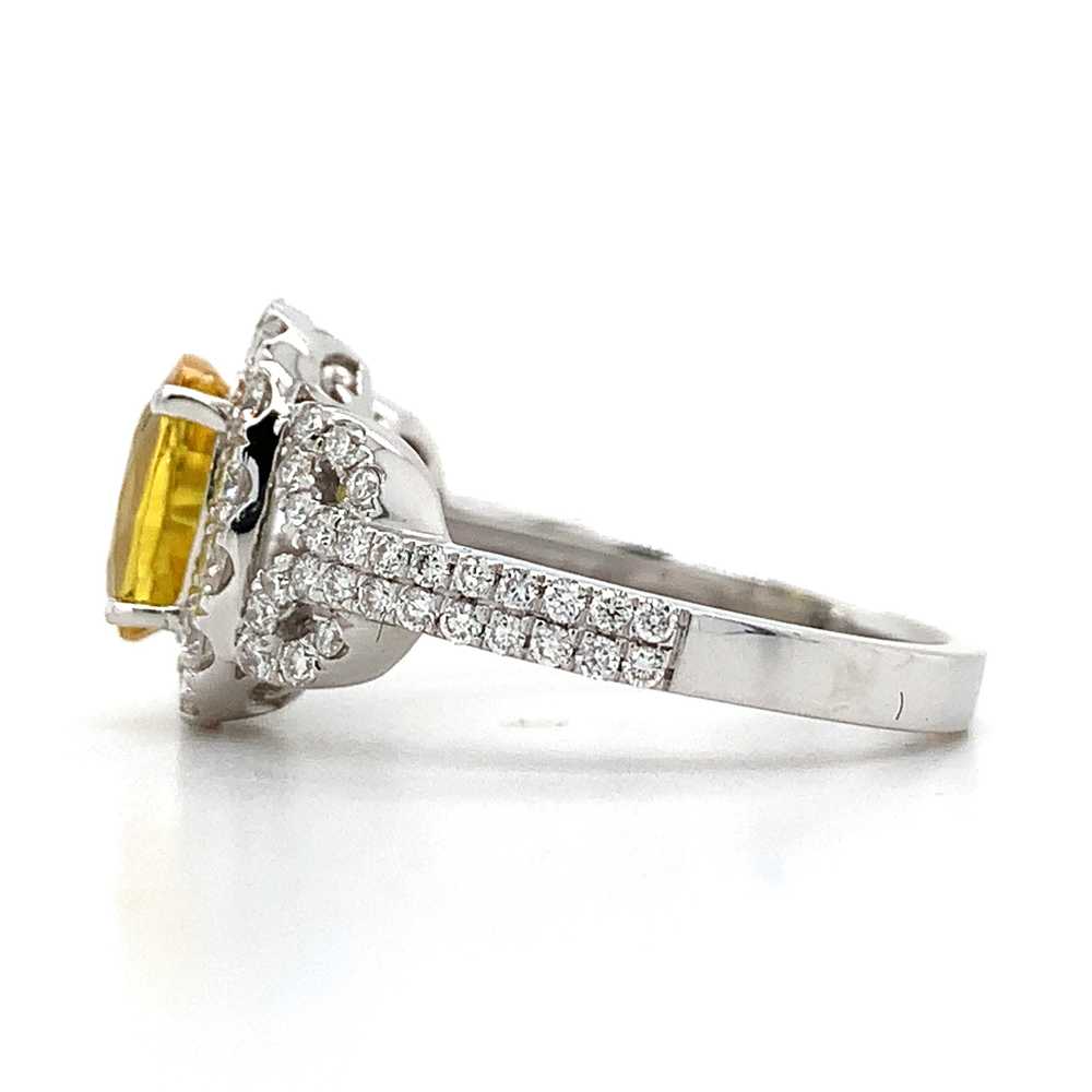 14k White Gold Oval Yellow Sapphire W/ Round Diam… - image 7