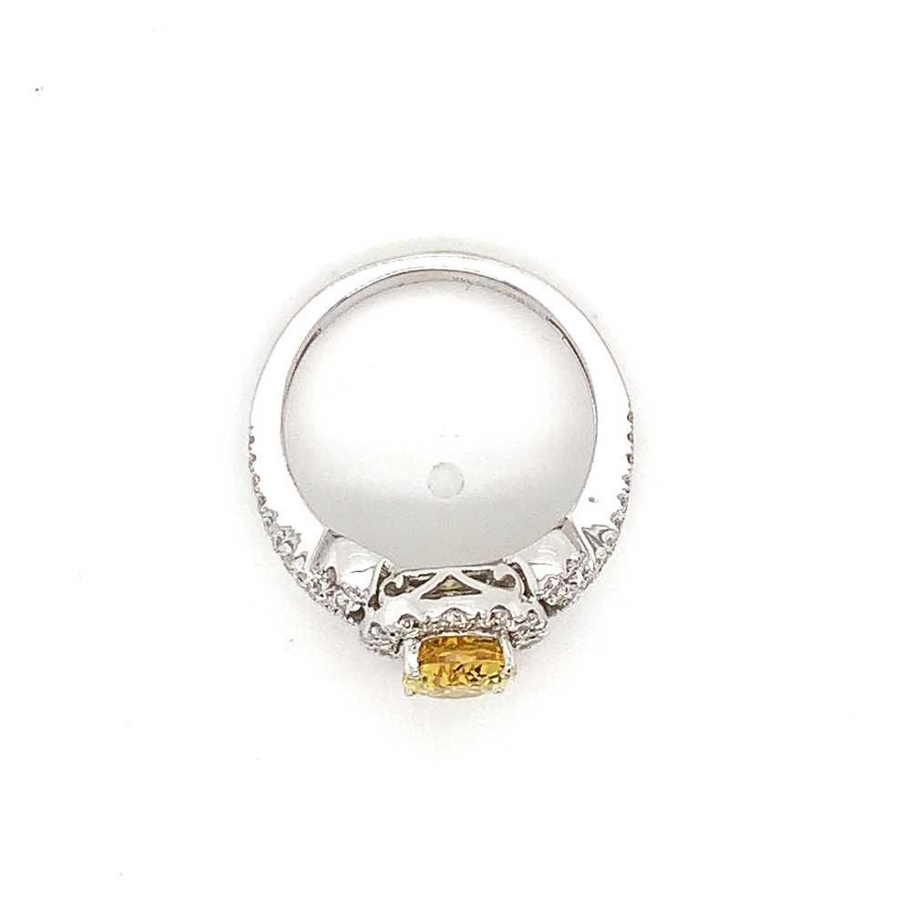 14k White Gold Oval Yellow Sapphire W/ Round Diam… - image 9