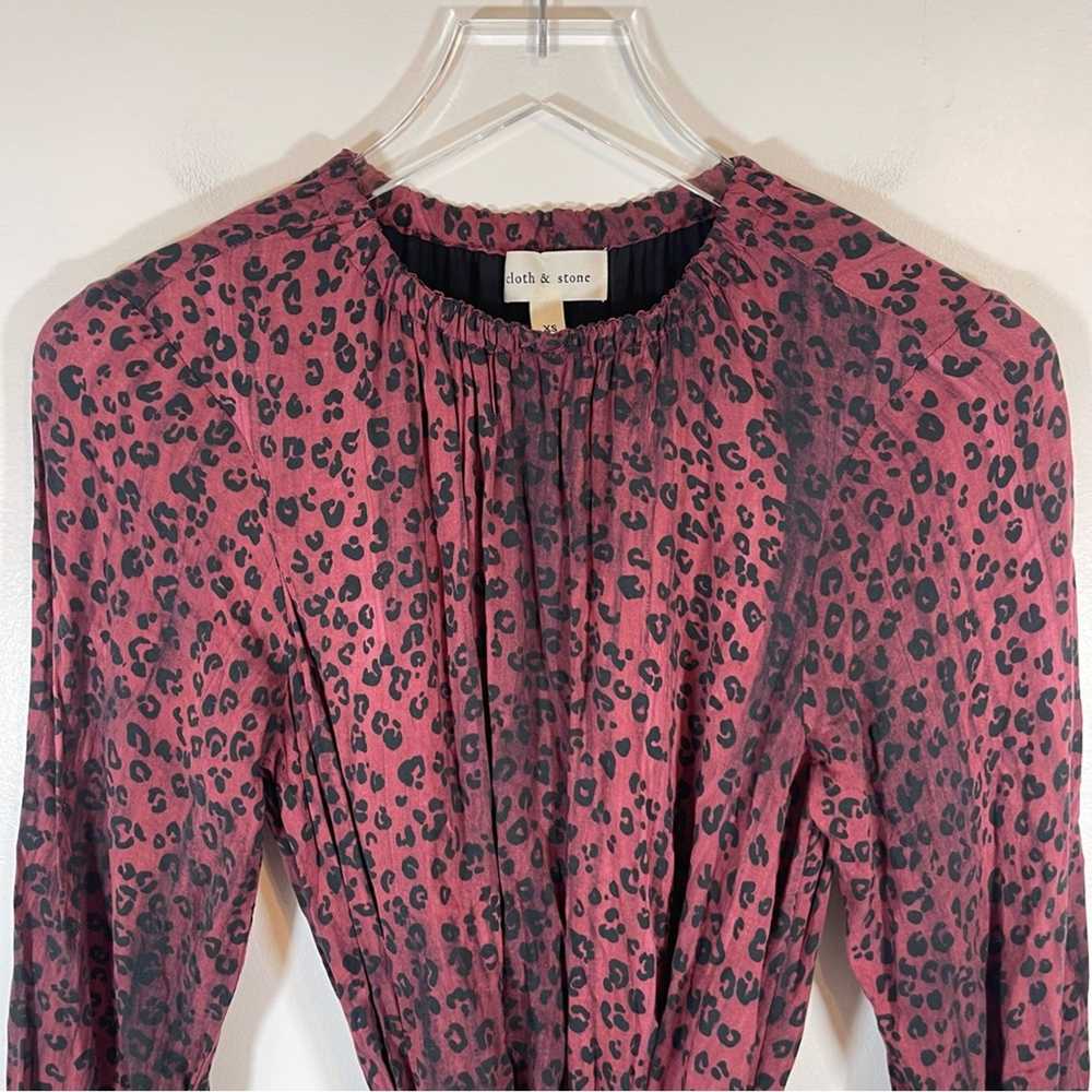 Anthropologie Cloth & Stone Leopard Print Pleated… - image 3