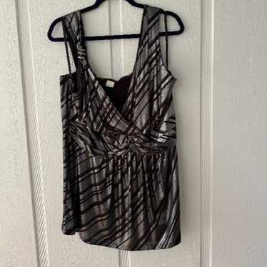 Vintage Torrid Pink Label Tank Top Silver and Bla… - image 1