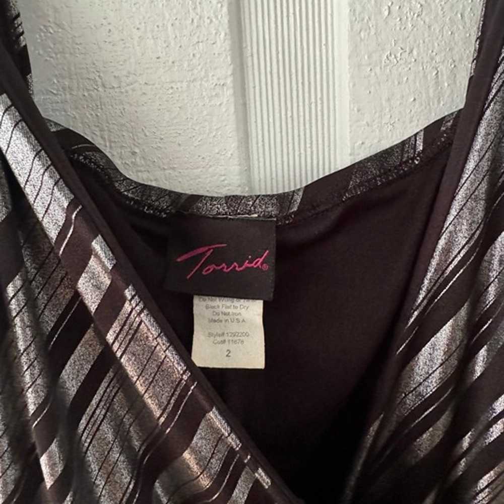 Vintage Torrid Pink Label Tank Top Silver and Bla… - image 3