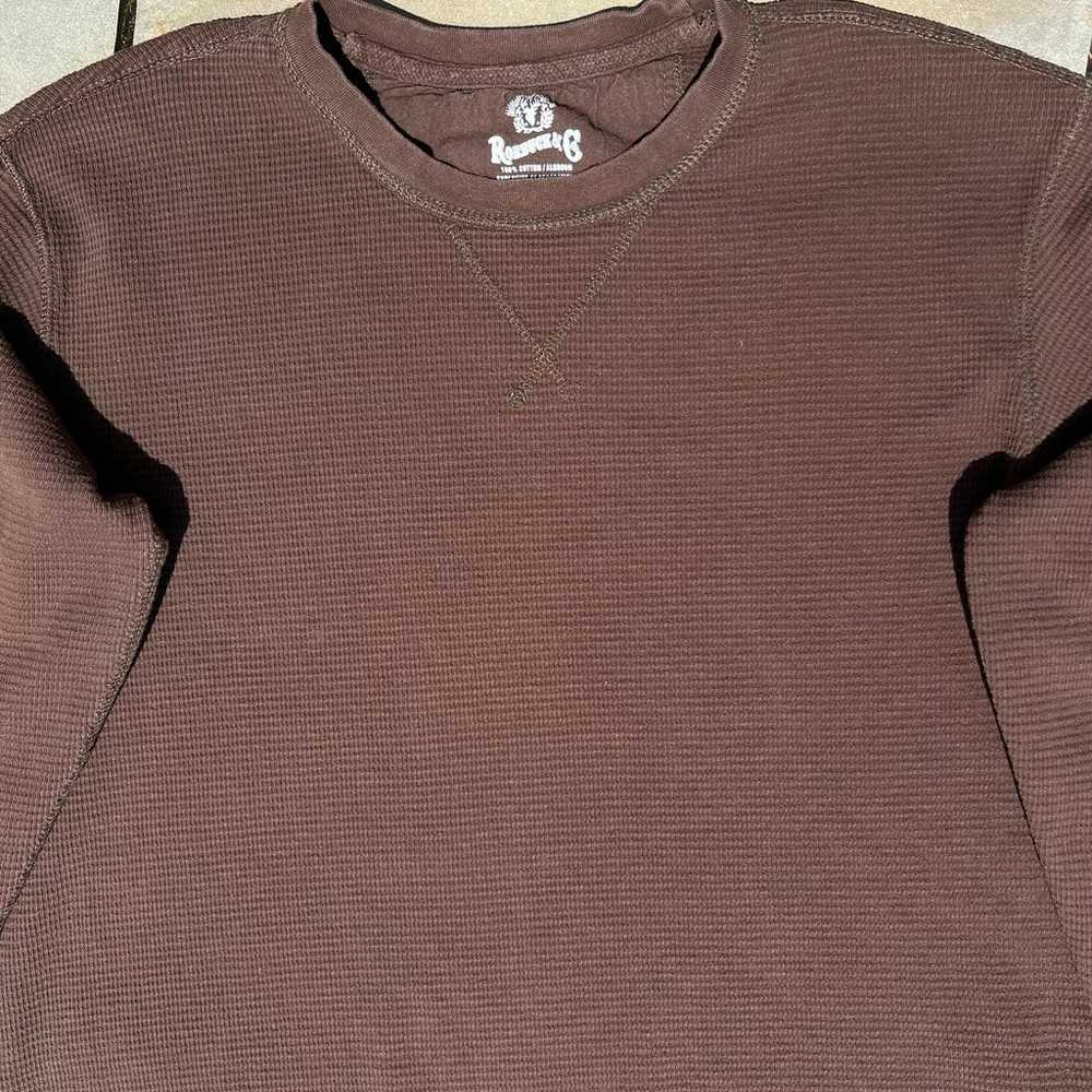 Y2K Brown Waffle Knit Thermal - image 4