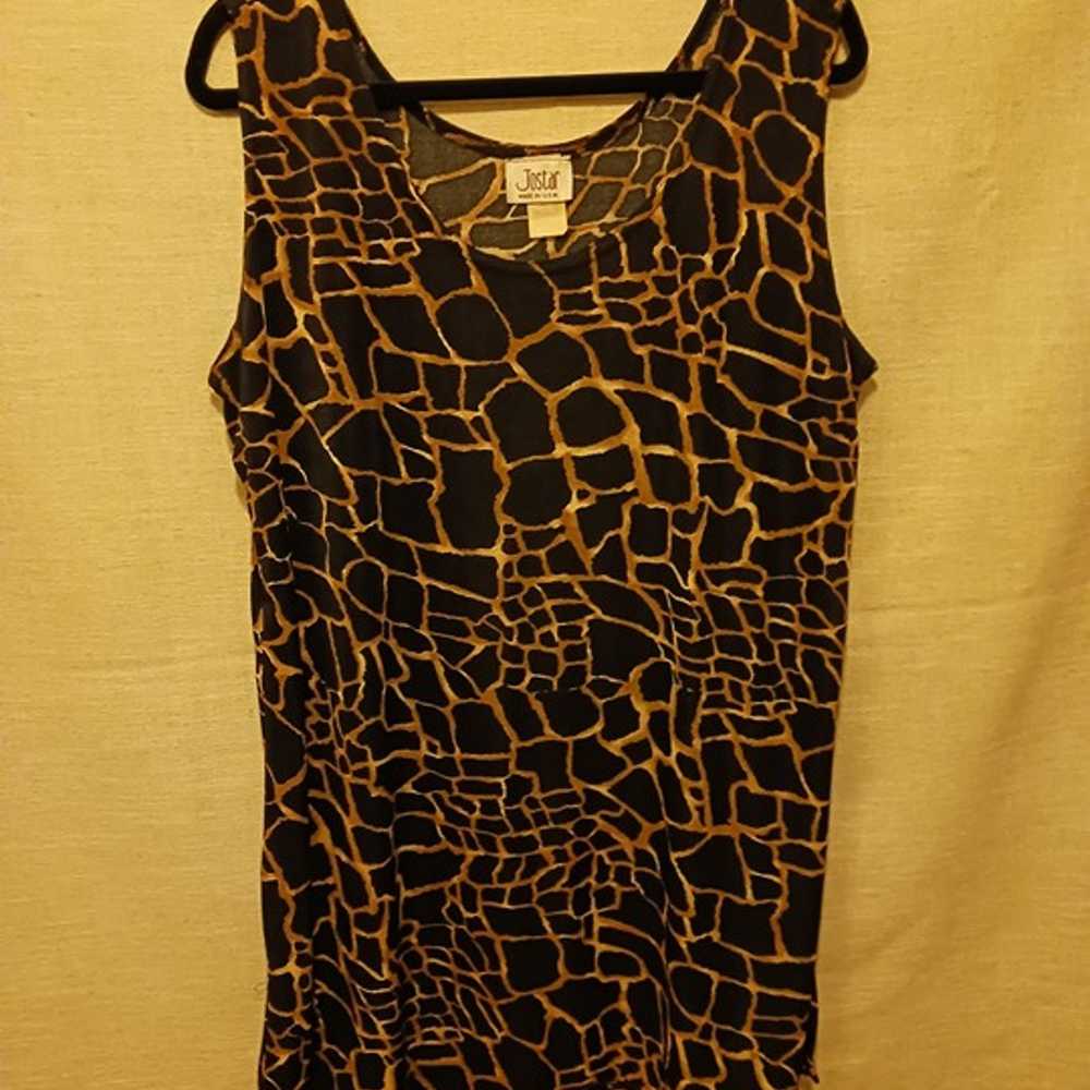 Vintage Jostar Animal Print Scoop Neck Sleeveless… - image 1