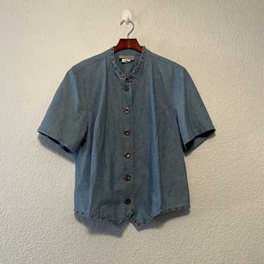 Vintage Stonebridge Chambray Studded Top