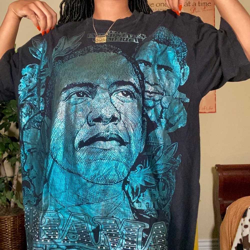 VINTAGE OBAMA RHINESTONE OVERSIZED TEE - image 1