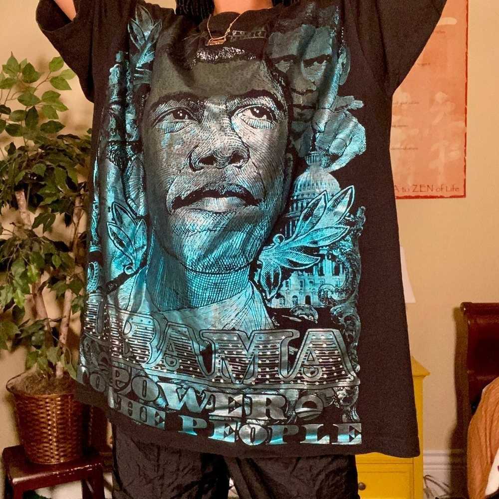 VINTAGE OBAMA RHINESTONE OVERSIZED TEE - image 2