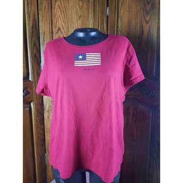 Vintage Eddie Bauer Womens Flag Tshirt 2XL 1990s O