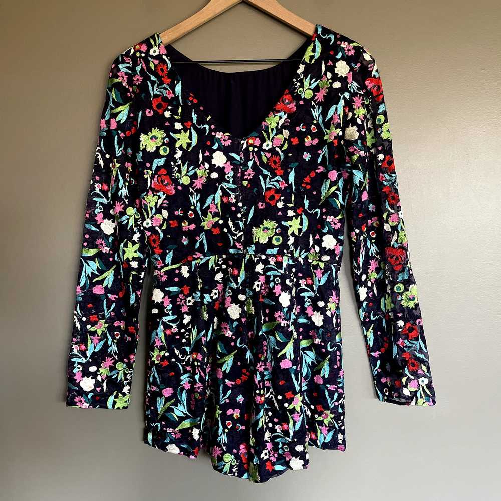 SALONI Florence Playsuit Size 6 Navy Blue Floral … - image 11